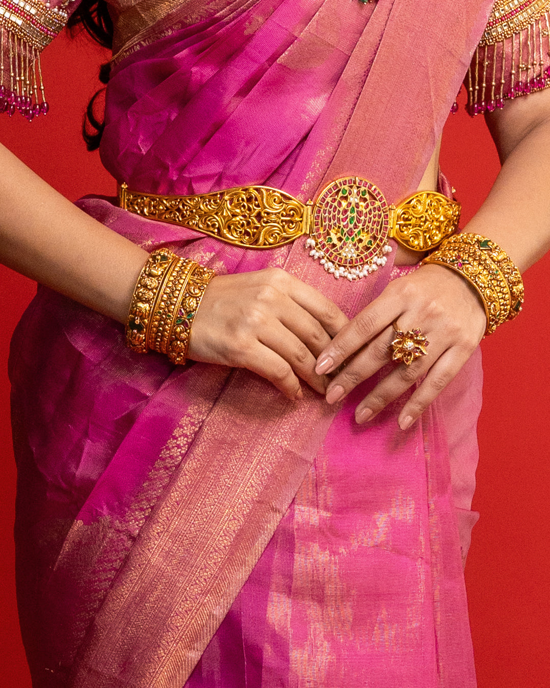 925 Silver Nakshi haram Full Set -1114