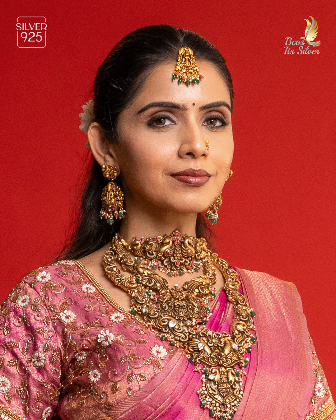 925 Silver Nakshi haram Full Set -1114