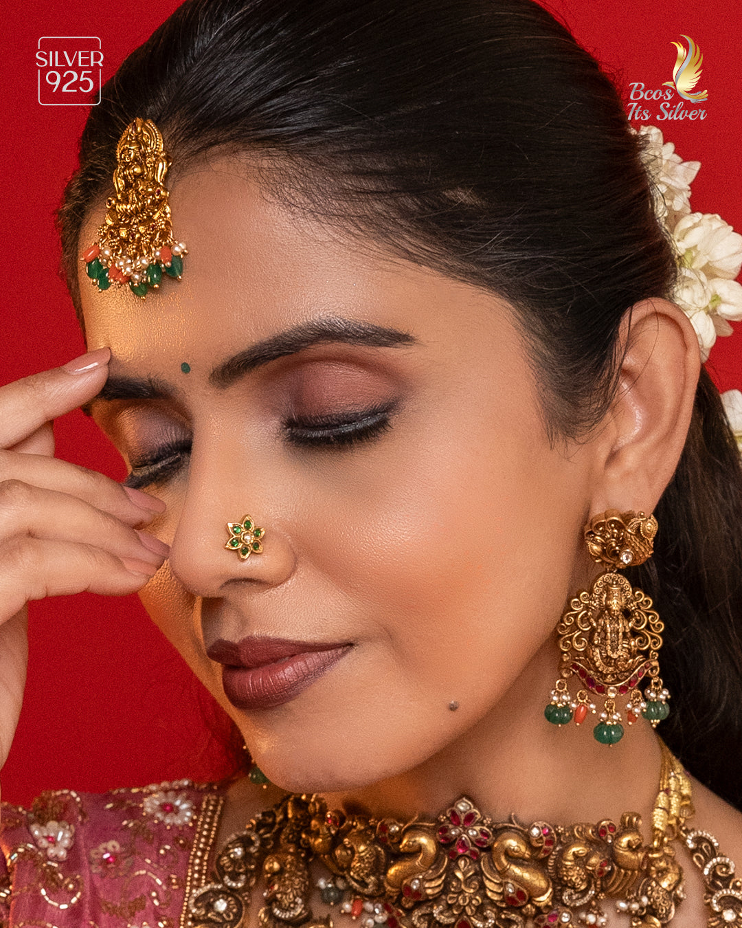 925 Silver Nakshi haram Full Set -1114