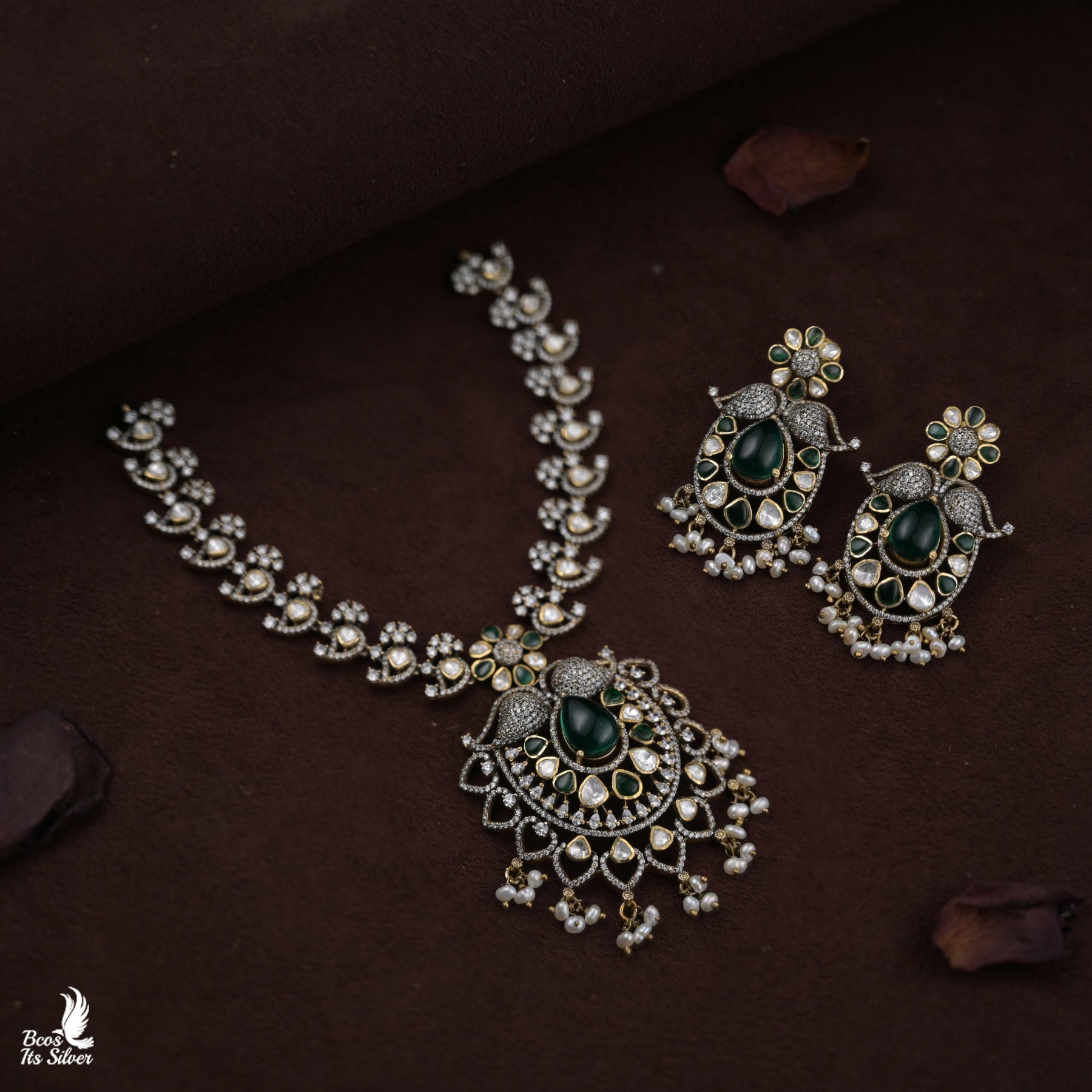 Pure 92.5 Silver Victorian Earring only- 8281