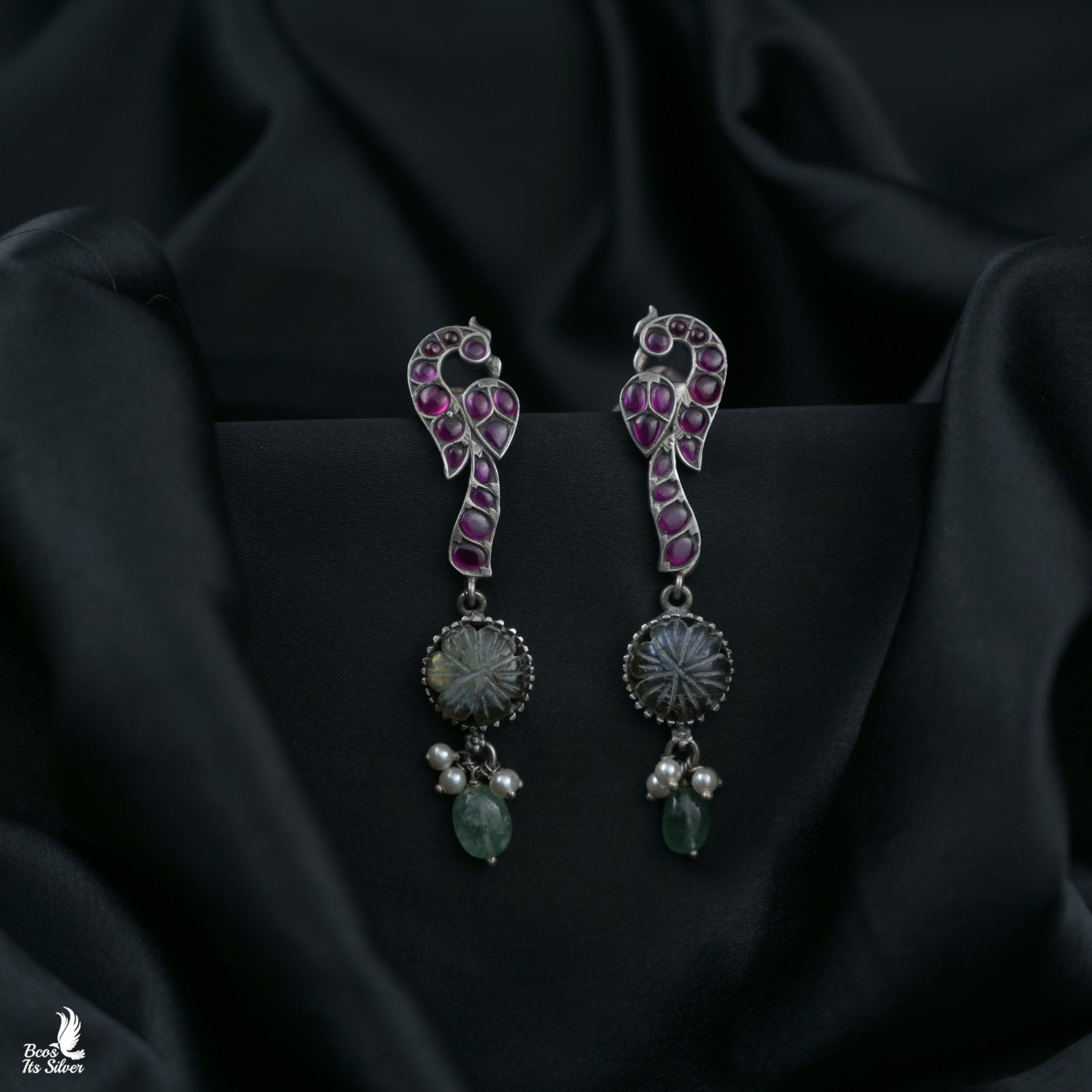 Pure 925 Silver Oxidized Earring - 1047