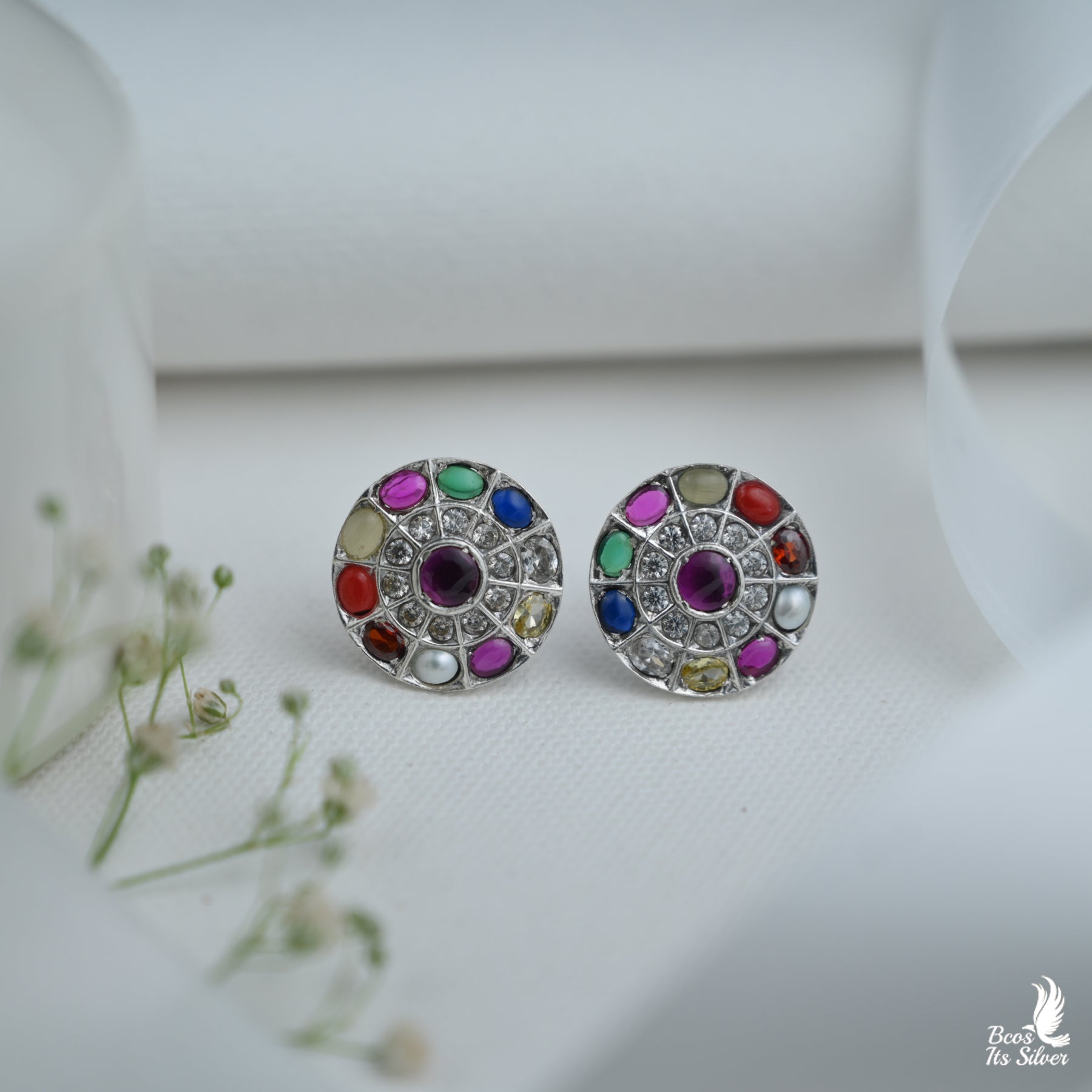 Pure 925 Silver Oxidized Earstud - 6168