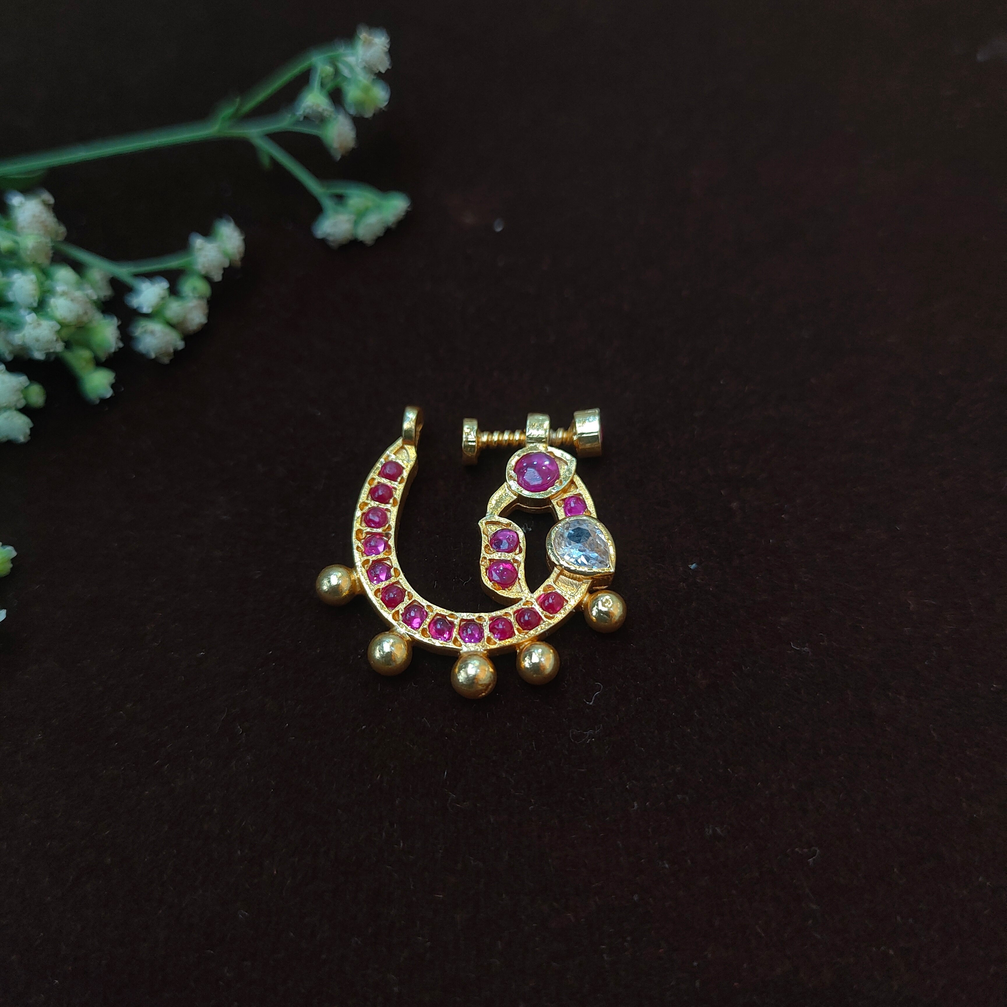 Pure 925 Silver Traditional Nath - 0046
