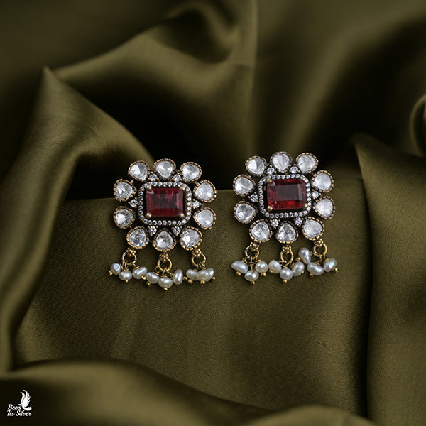 Pure 925 Silver Victorian Ear Stud  - 6679