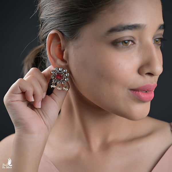 Pure 925 Silver Victorian Ear Stud  - 6679