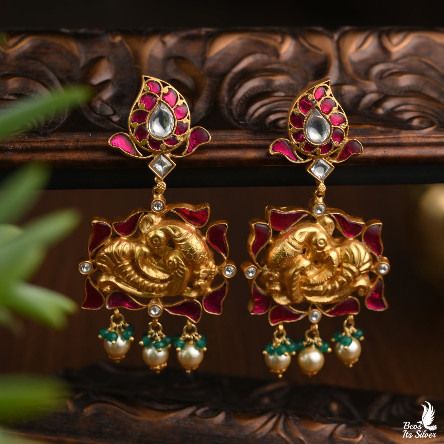 Pure 925 silver Gold Plated Chandbali - 3900