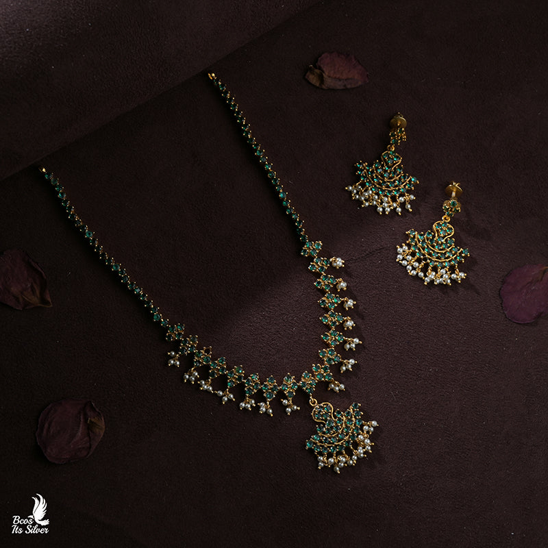 Pure Silver 92.5 Varah Necklace with Earrings - 0118
