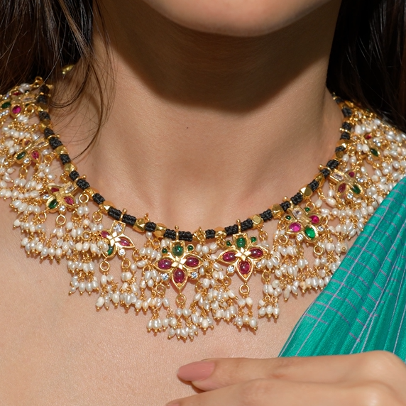 925 Silver Gold Plated Guttapusalu -4500 ( MADE TO ORDER )