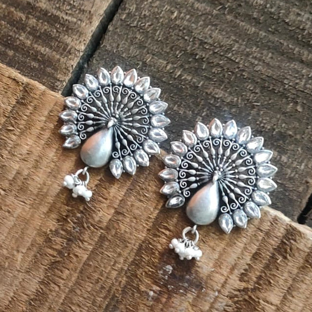 Silver 92.5 Oxidized Earring-0248