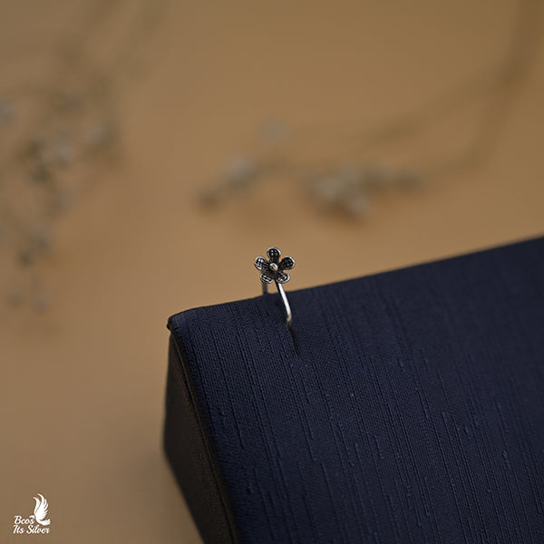 Silver Flower Nosepin Press type -0221