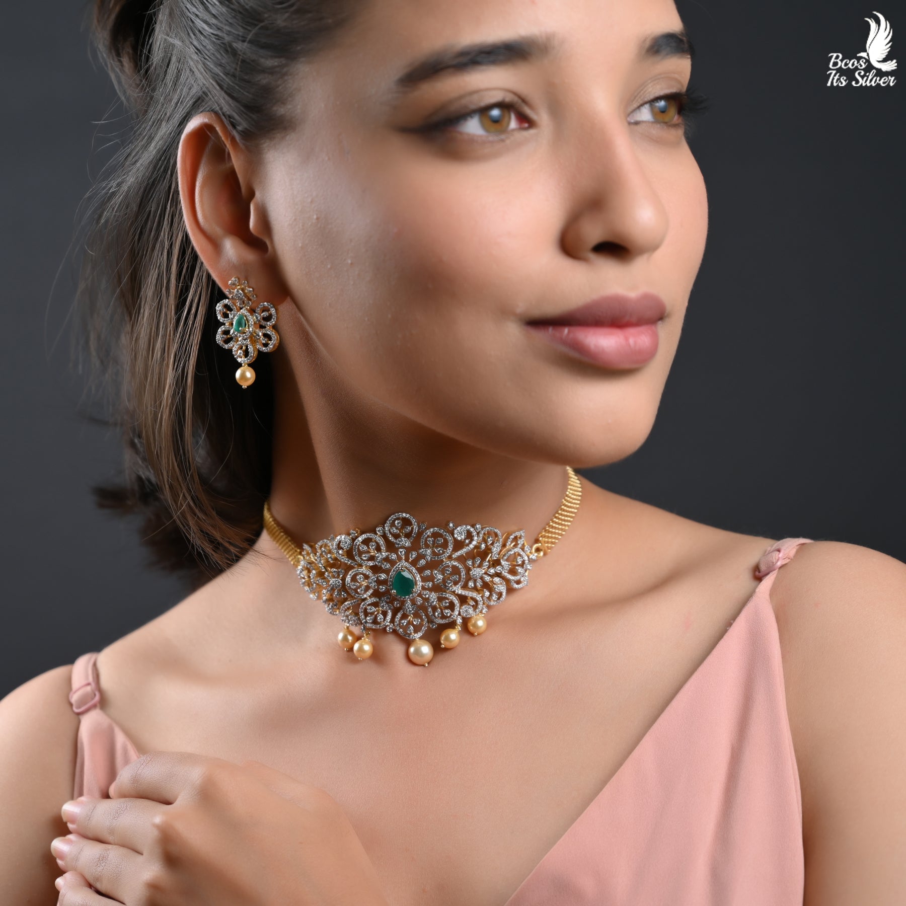 Theia Diamond Look Choker - 5778 ( MADE TO ORDER )