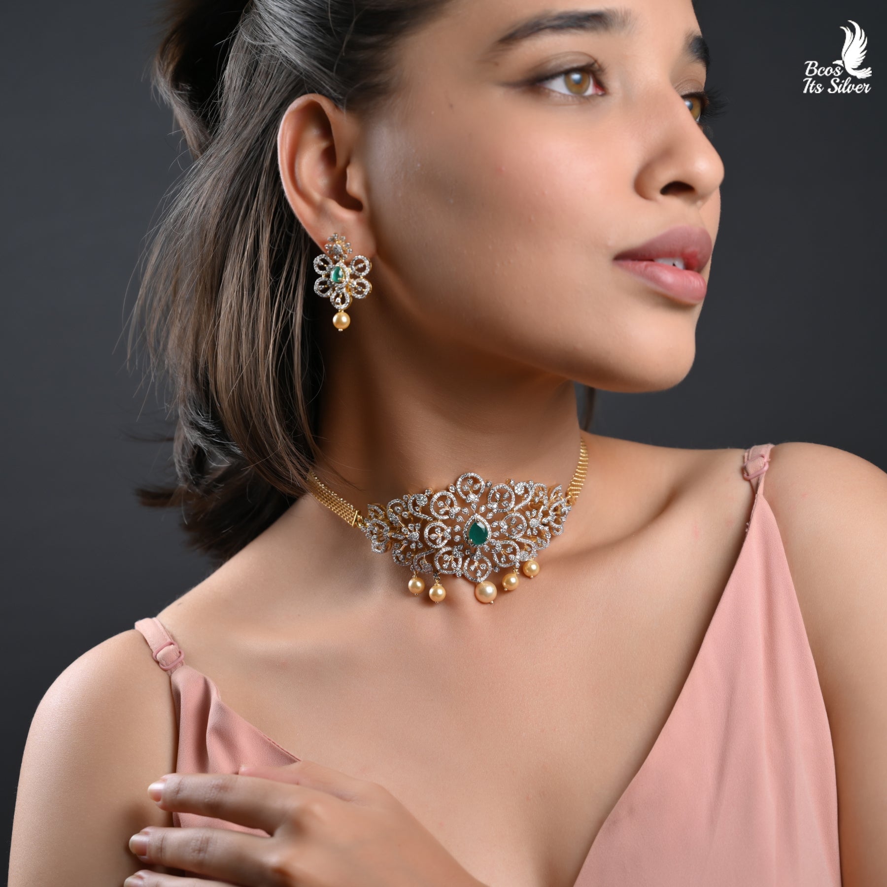 Theia Diamond Look Choker - 5778 ( MADE TO ORDER )