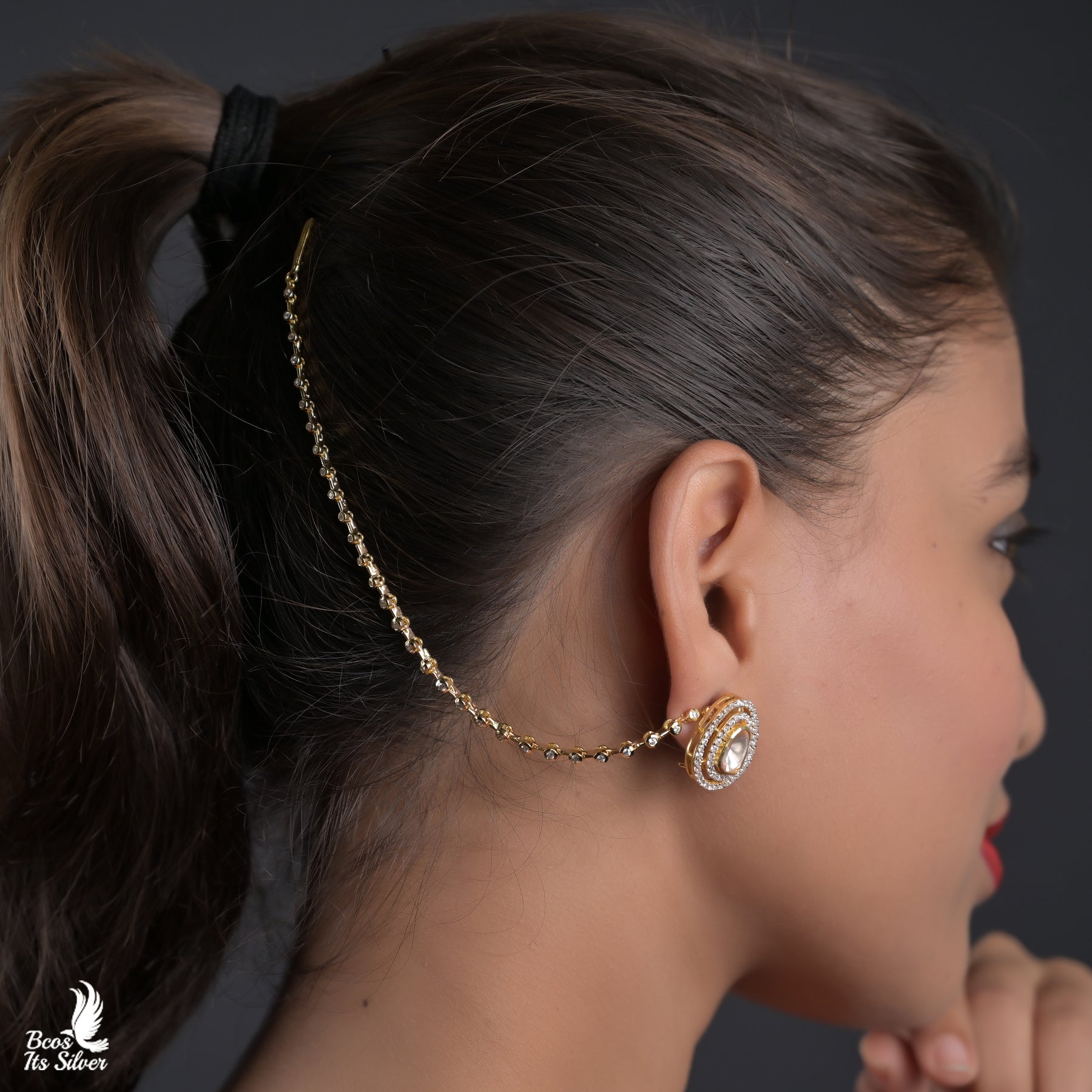 Theia Diamond Look Ear Chain - 5443 (Made to order )