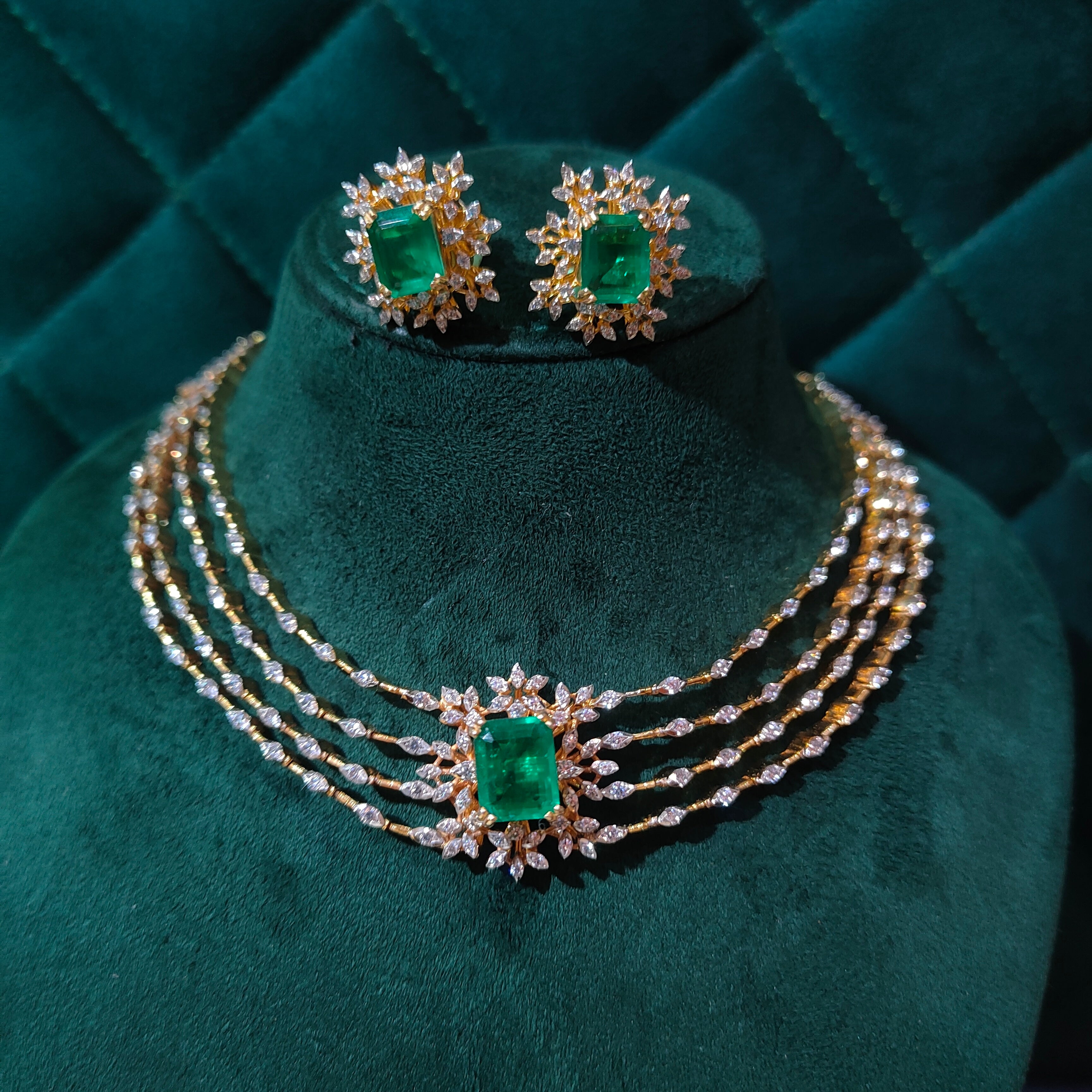 925 Silver Theia Diamond Look Mother & Daughter Necklace Set-5571