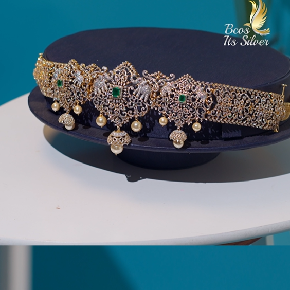 925 Silver Theia Diamond Look Waist Belt-1205