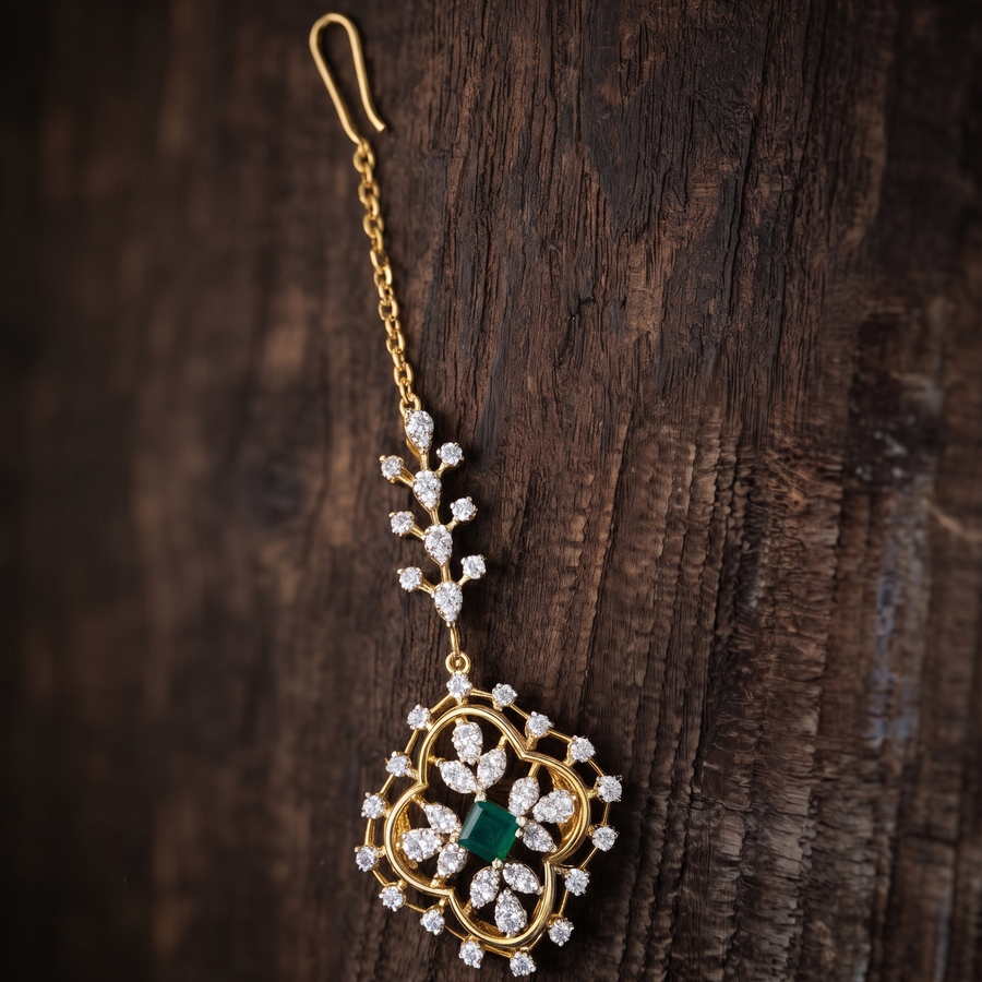 Theia Diamond look 925 Silver Kavyam Tikka  - 2017