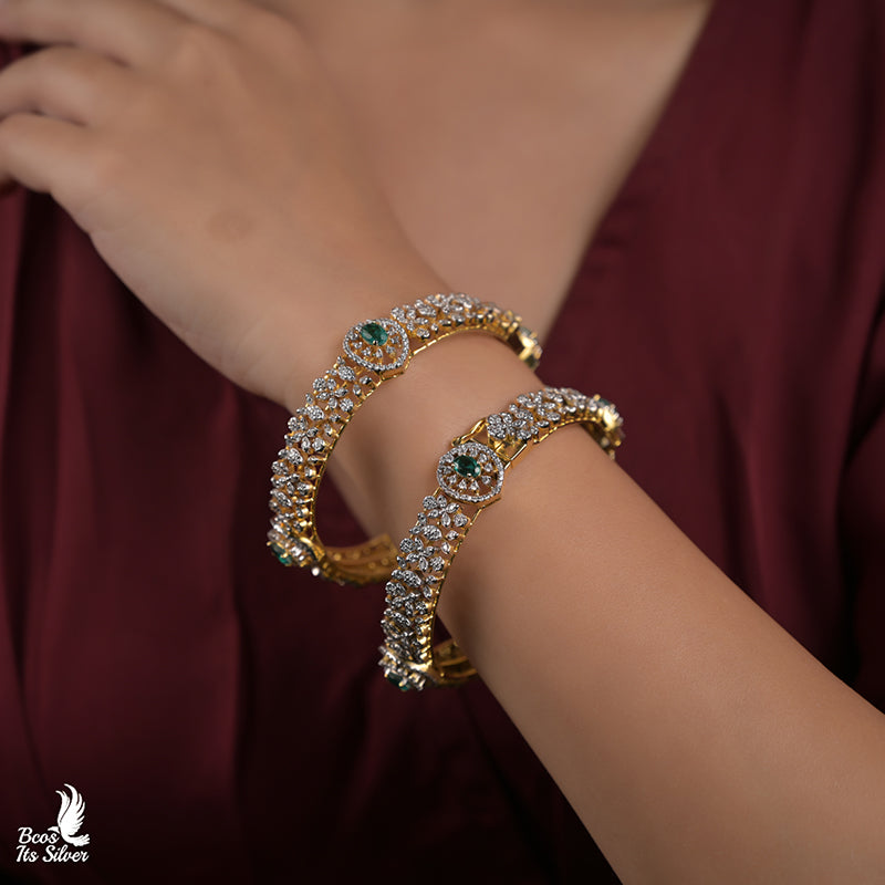 Theia Gold Plated Diamond Look Bangle - 5068