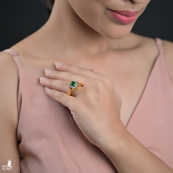 Theia Gold Plated Two In One Finger Ring - 6670