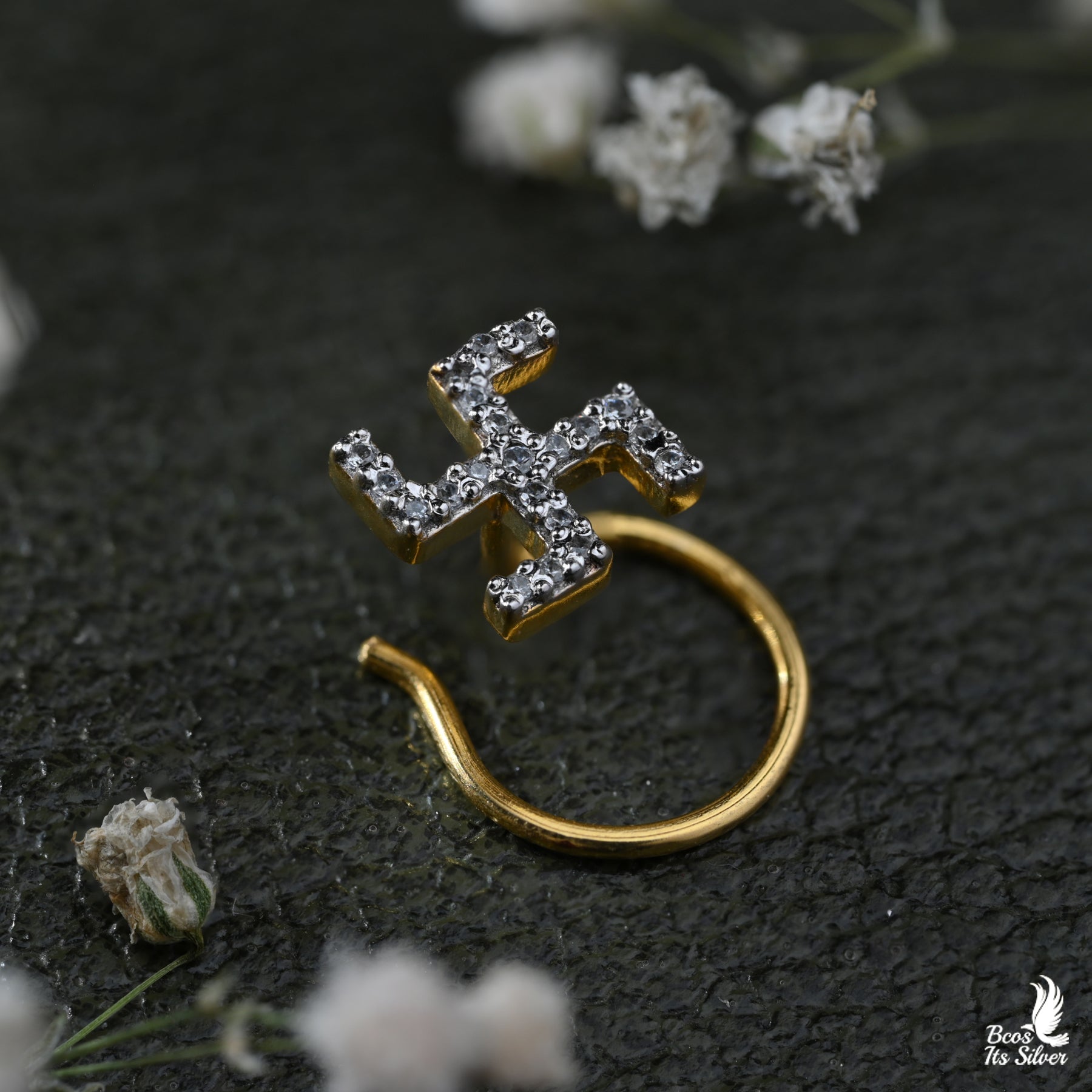 Theia Javle Swastik nosepin - 6438