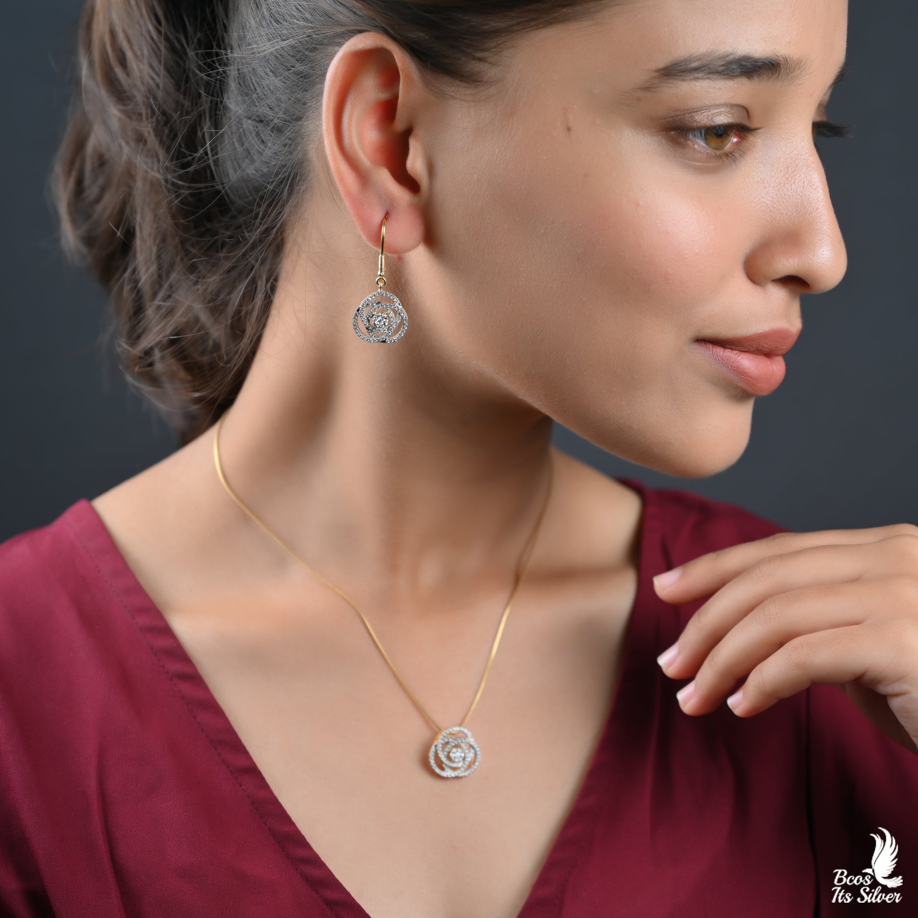 Theia Pendant with Earring - 3032