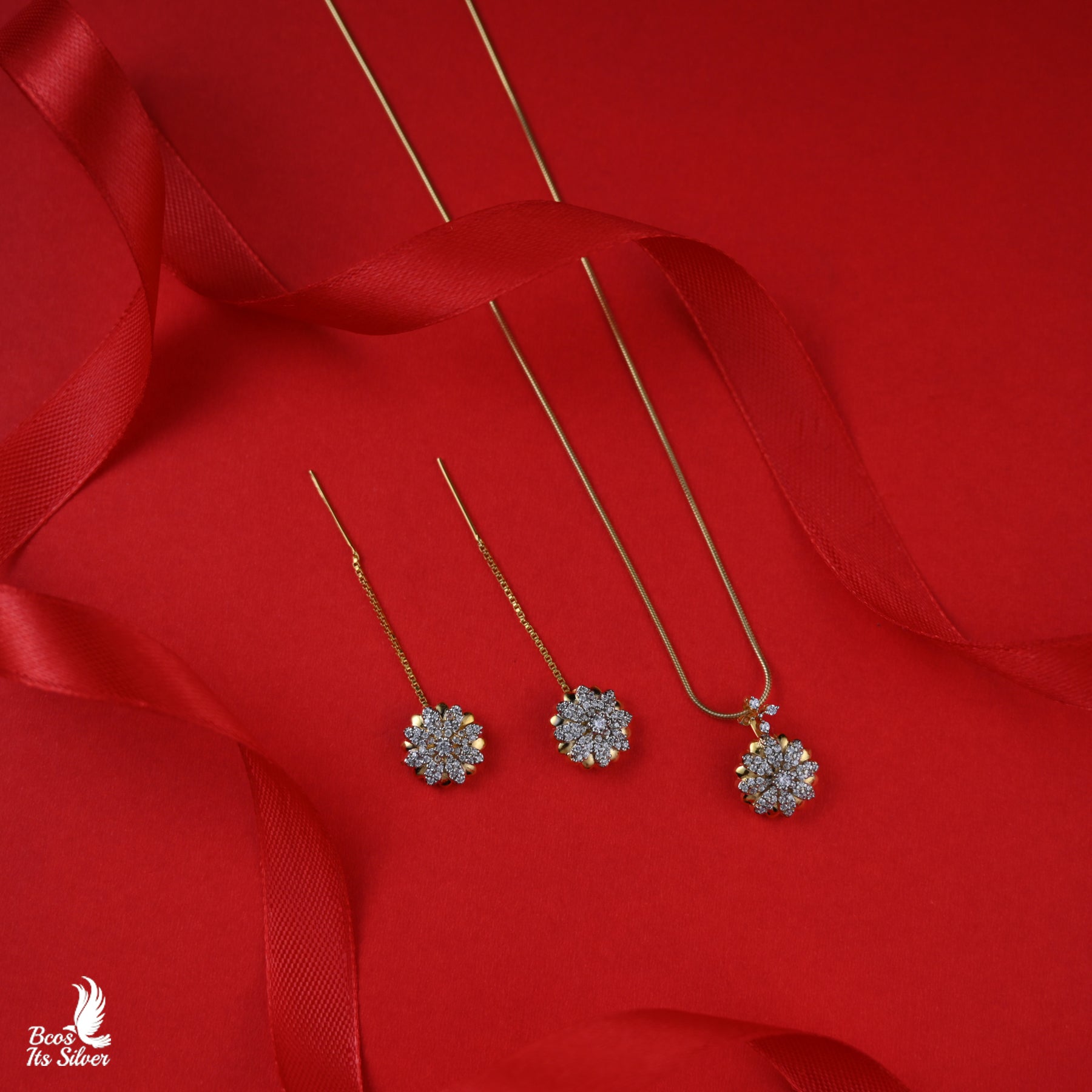 Theia Pendant with Earring - 3034 (sui dhaga)