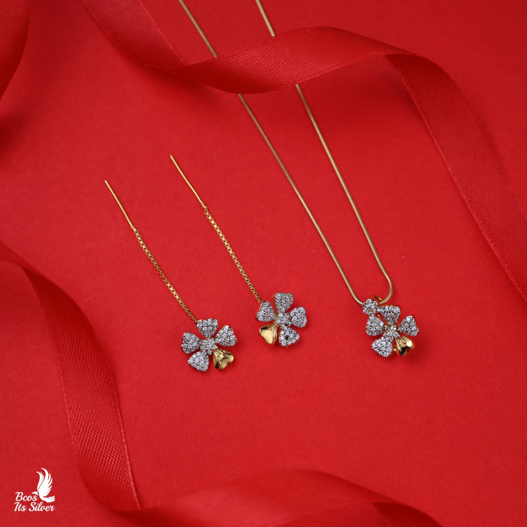 Theia Pendant with Earring - 3043 (sui dhaga)