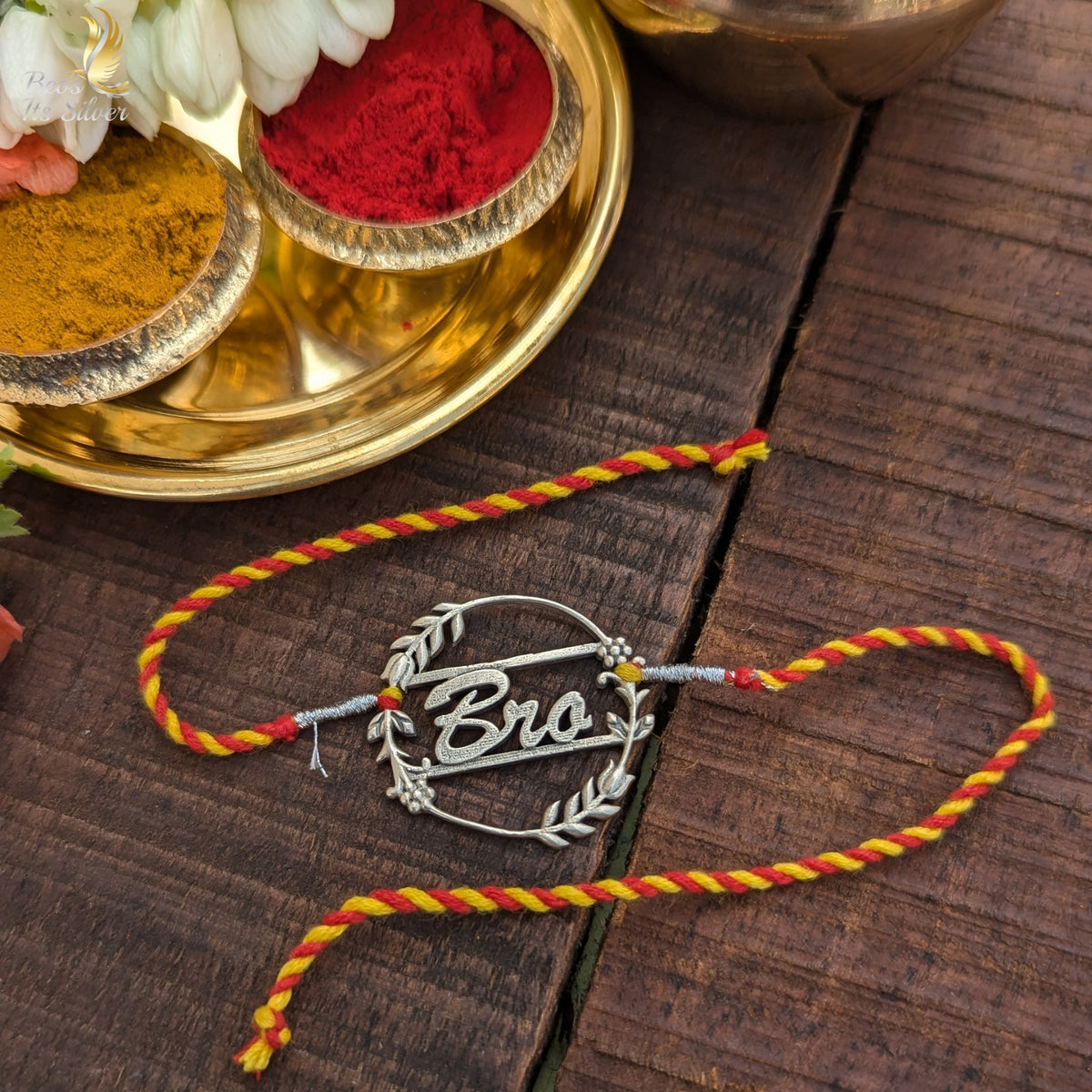 925 Silver Flower Bro Rakhi - 4117