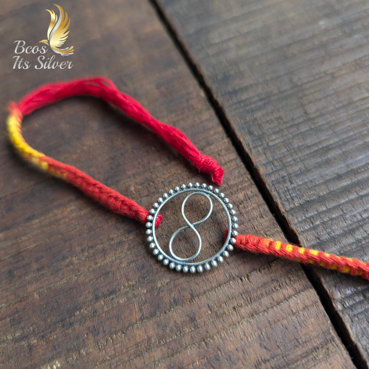 925 Silver Round Infinity Rakhi 6433