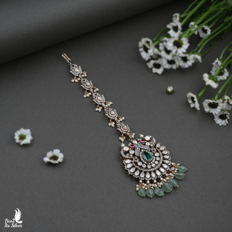 925 Silver Victorian Gold Plated Tikka — 4379