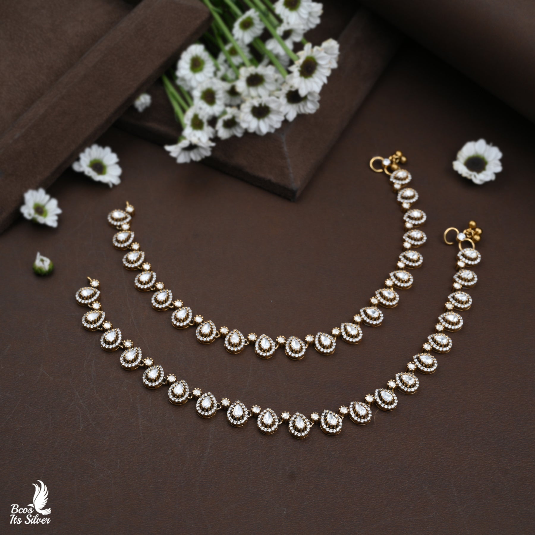 Victorian Gold Pleated Anklet - 3908