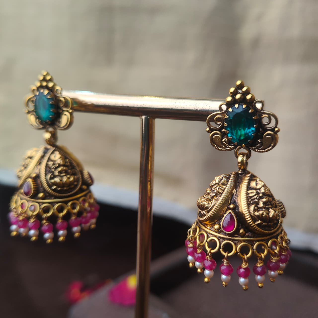Pure Silver 92.5 Nakshi Jhumka - 0306