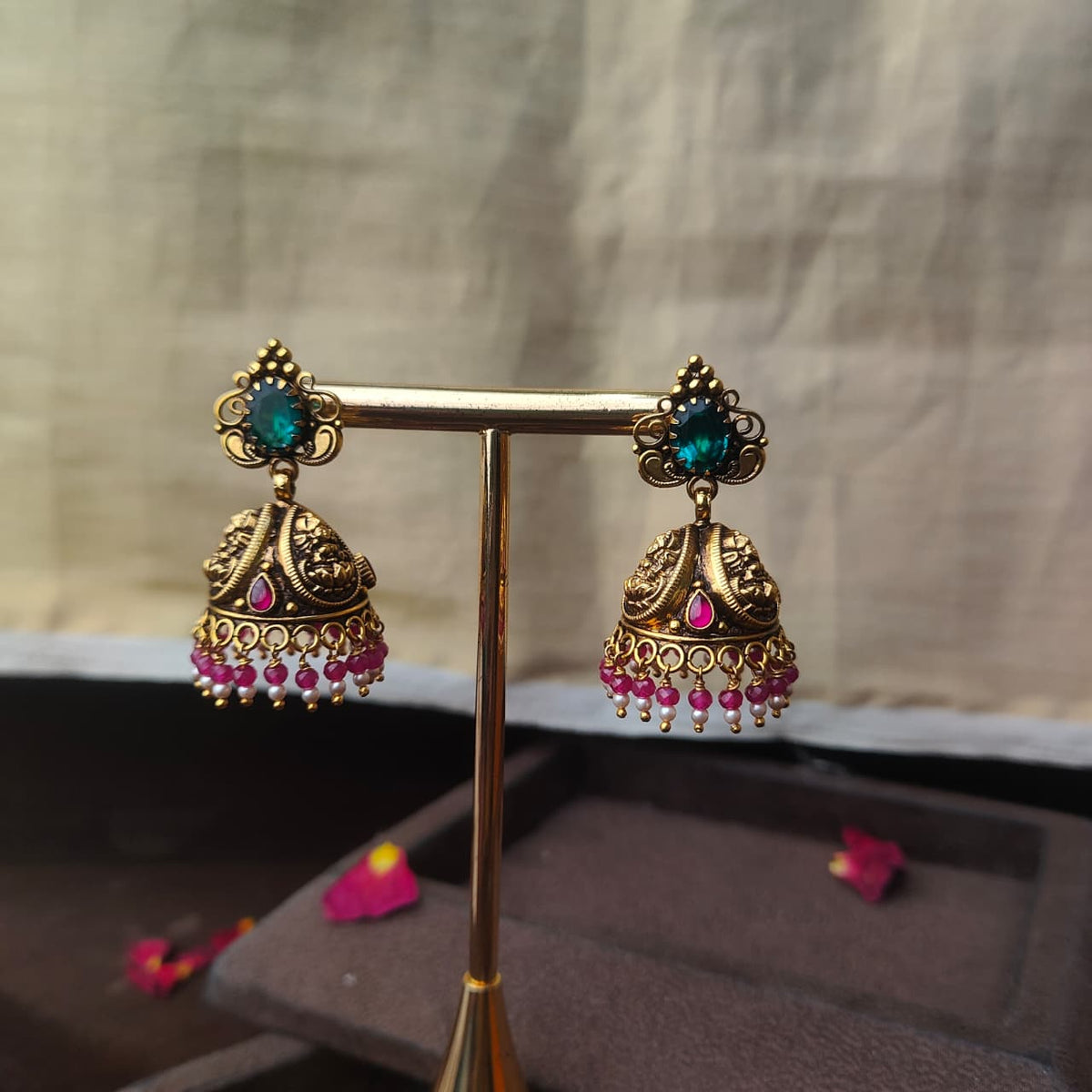 Pure Silver 92.5 Nakshi Jhumka - 0306