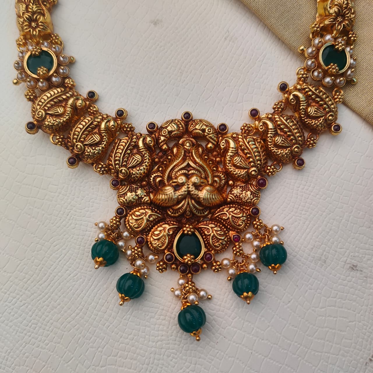 Silver  Nakshi Necklace - 0404