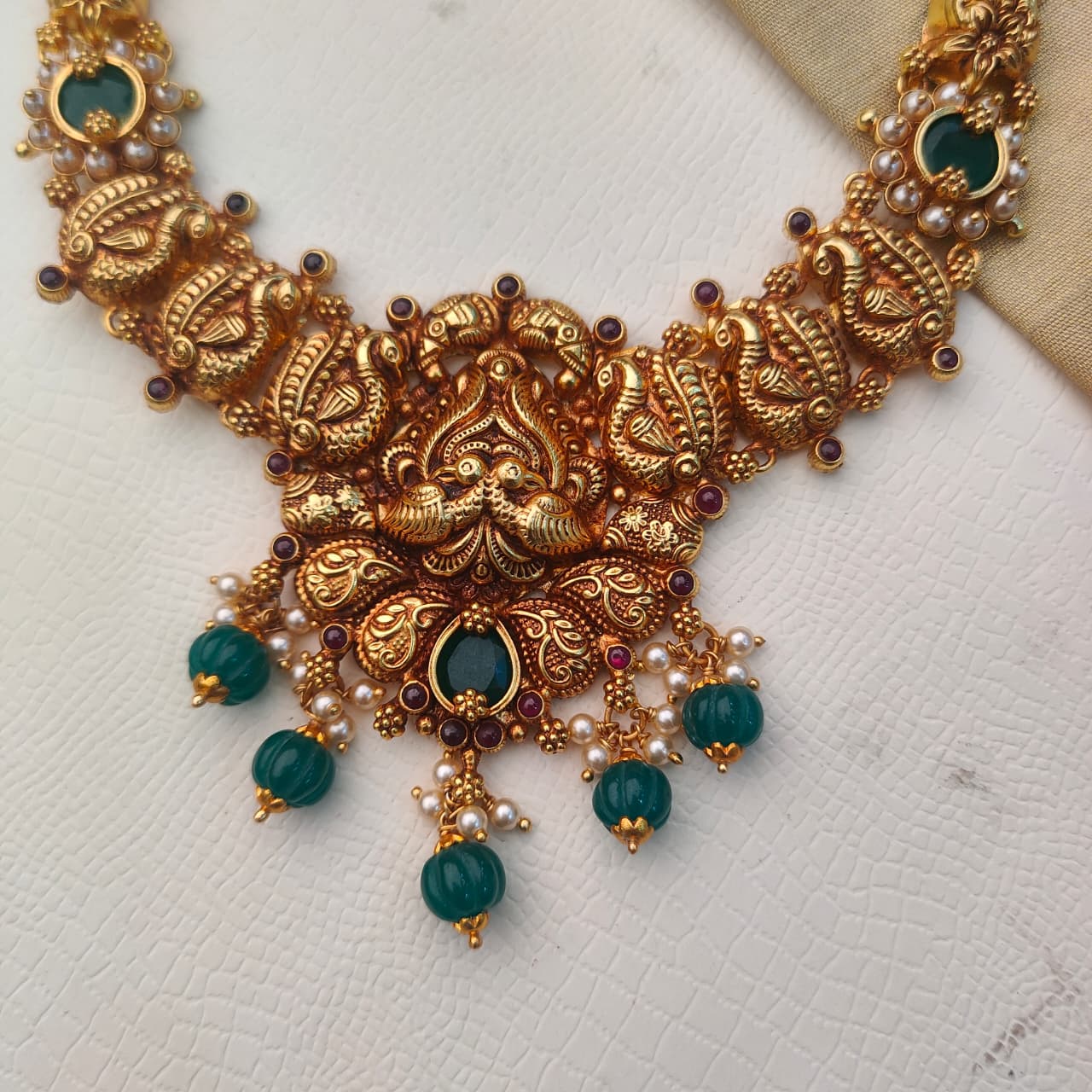 Silver  Nakshi Necklace - 0404