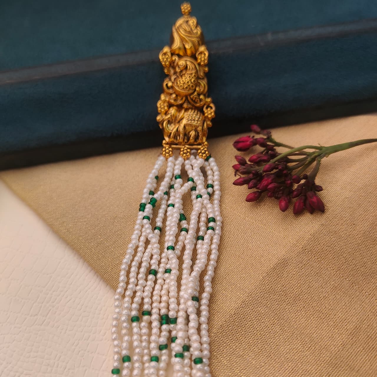 925 Silver Gold Plated pearls Haram-0406