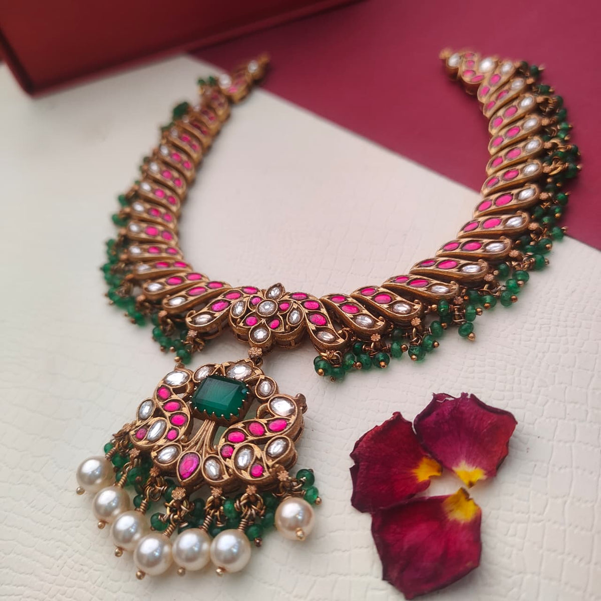 Pure Silver 92.5 Kundan Neckpiece - 0409