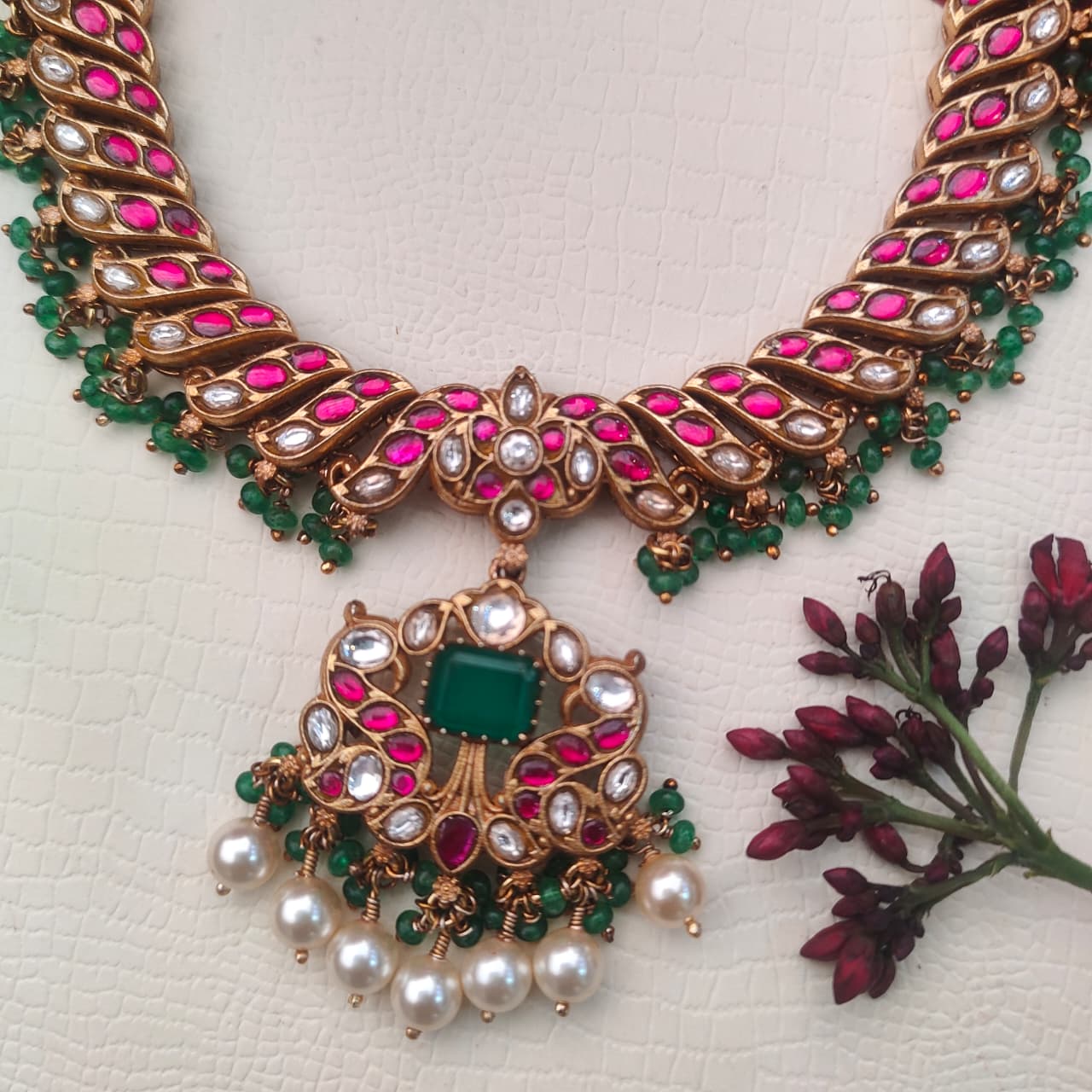 Pure Silver 92.5 Kundan Neckpiece - 0409