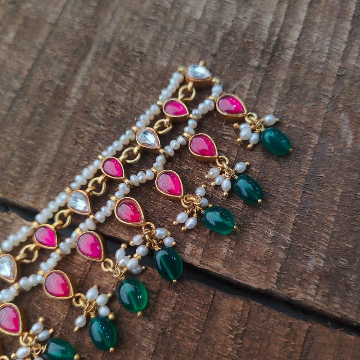 Pure Silver 92.5 Kundan Choker  -0413