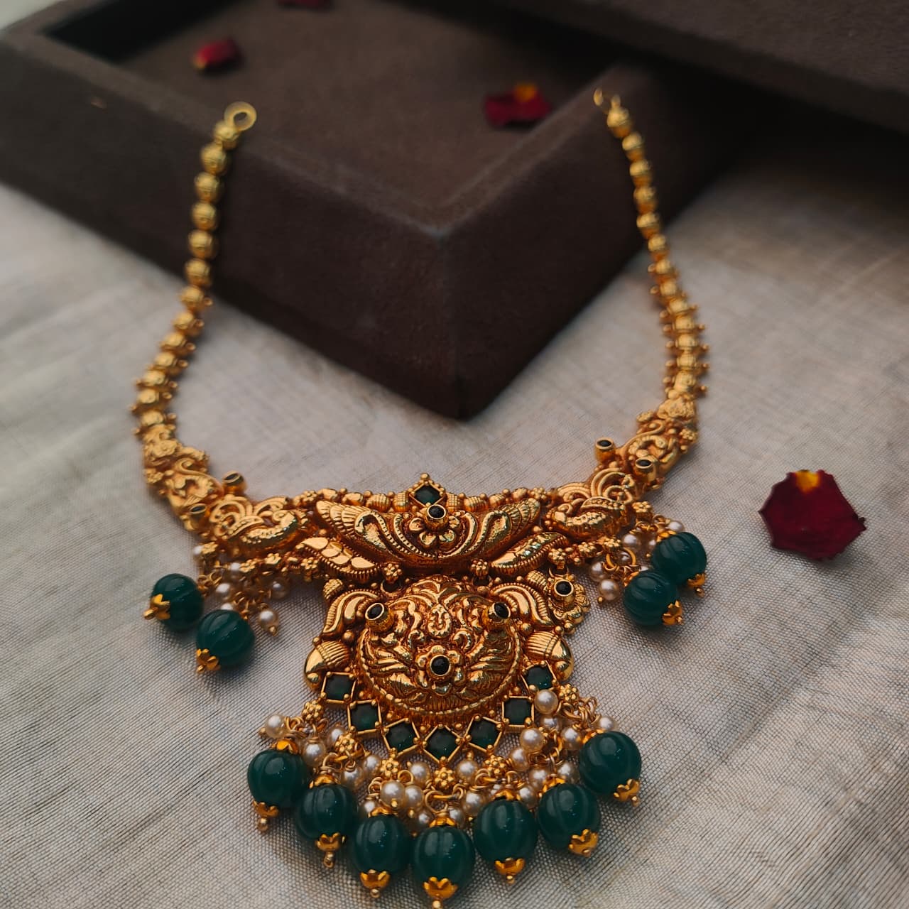 Silver  Nakshi Necklace - 0405
