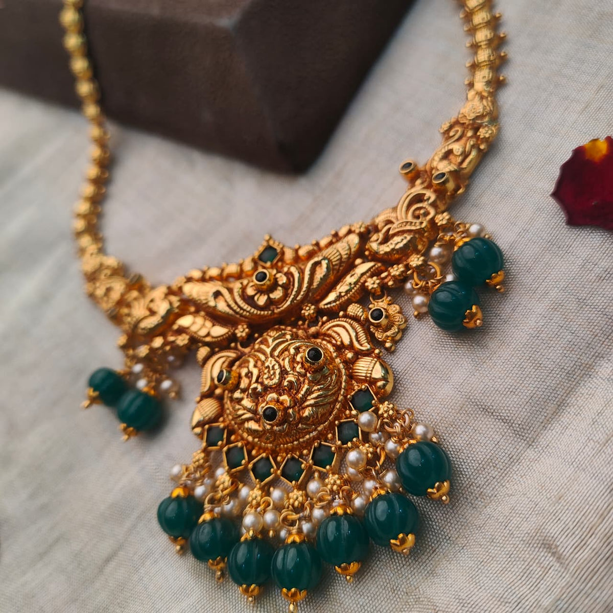 Silver  Nakshi Necklace - 0405