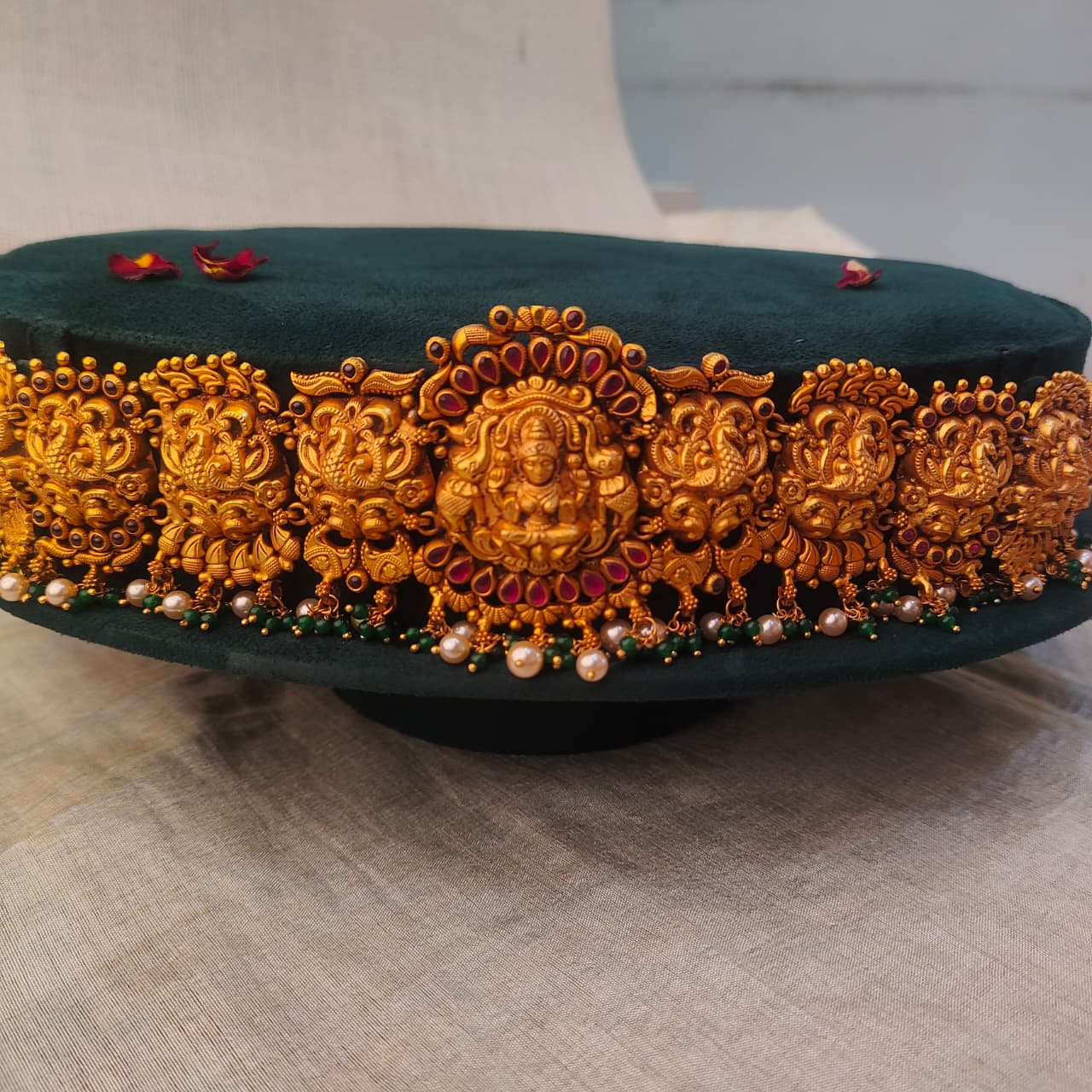 Pure Silver 92.5 Gold Plated  Nakash Waist Belt - 0419