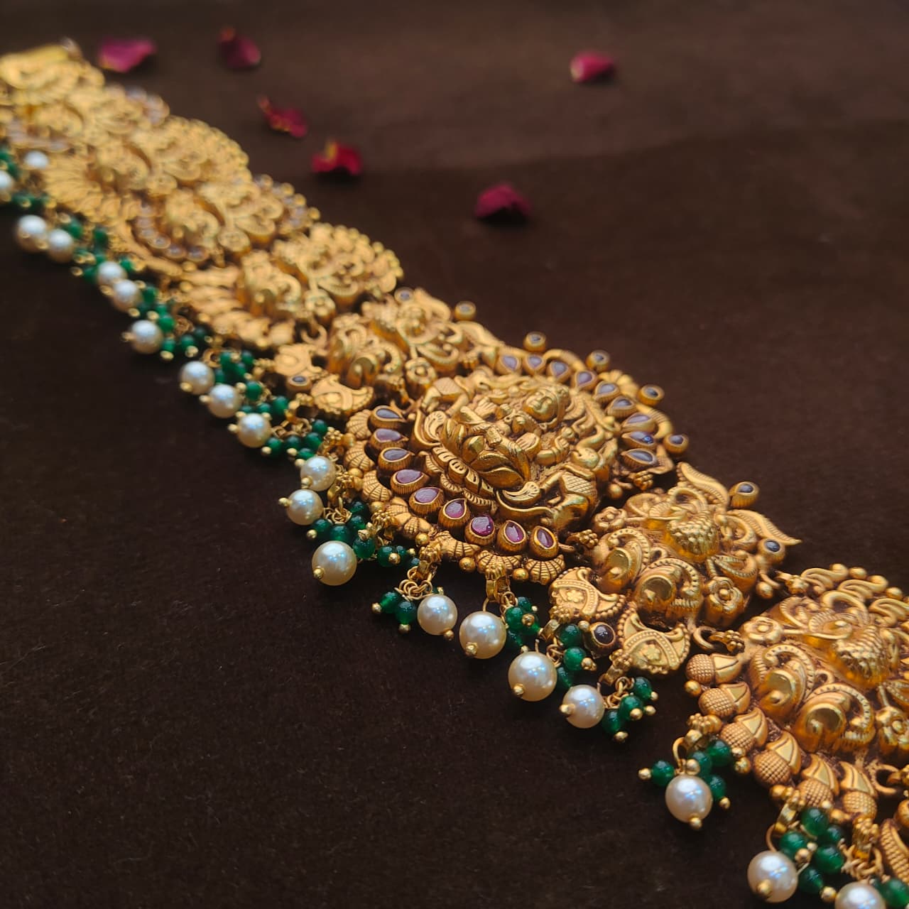 Pure Silver 92.5 Gold Plated  Nakash Waist Belt - 0419