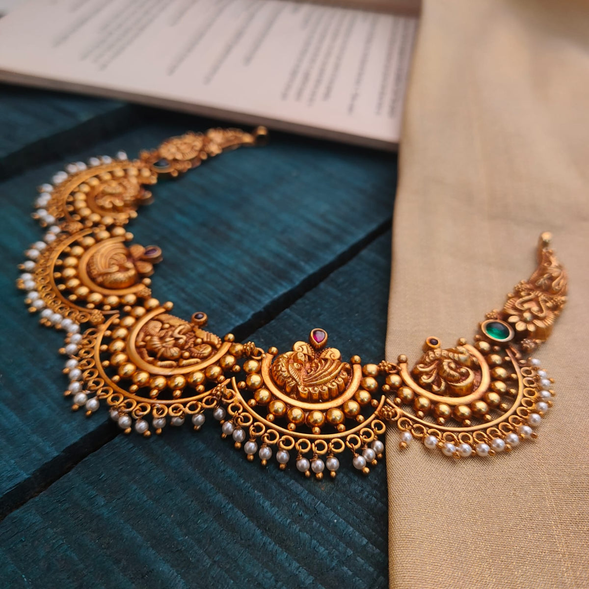 Silver Nakshi Necklace -0434