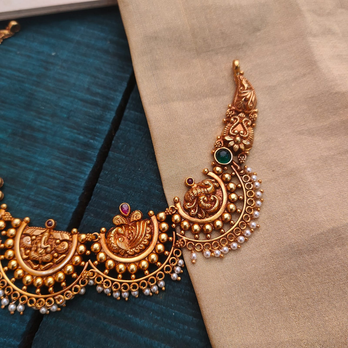 Silver Nakshi Necklace -0434