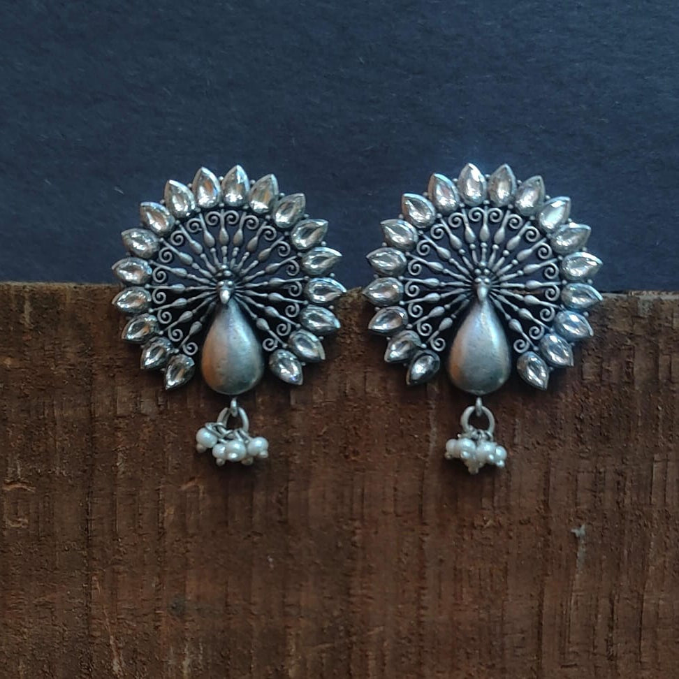 Silver 92.5 Oxidized Earring-0248