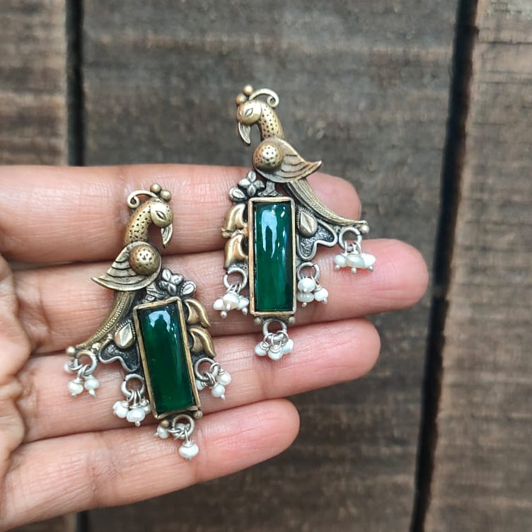 Pure 92.5 Silver Oxidized Earring -0259