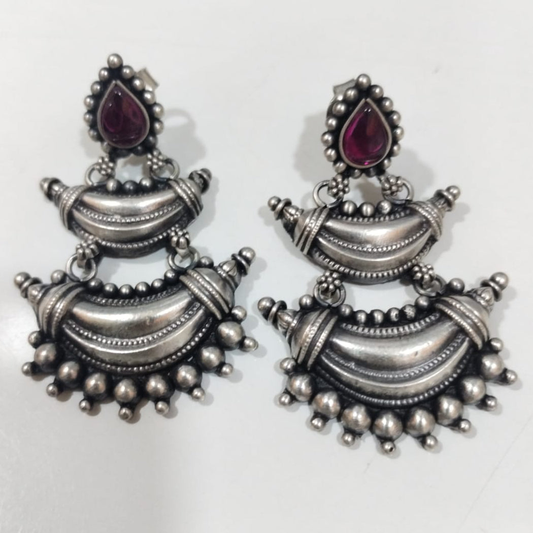 Silver 92.5 Oxidized Earrings -0264