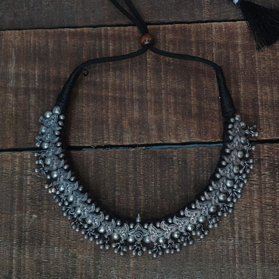 Silver 92.5 Oxidized Necklace -0289