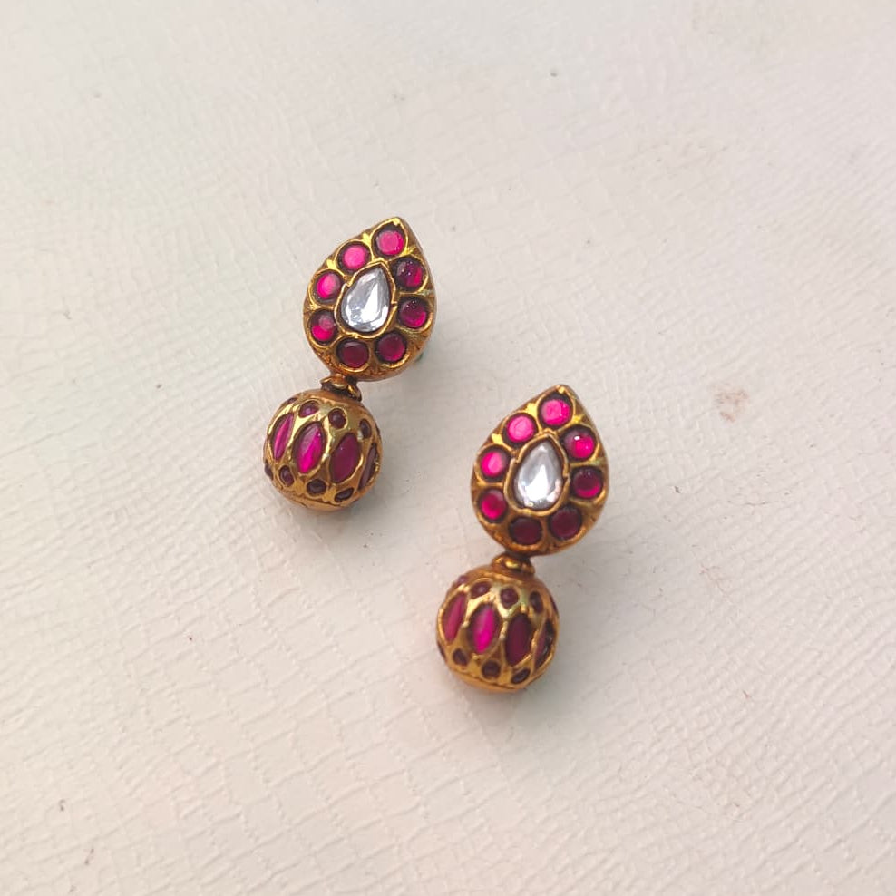 Silver 925 Kundan Earring-2090