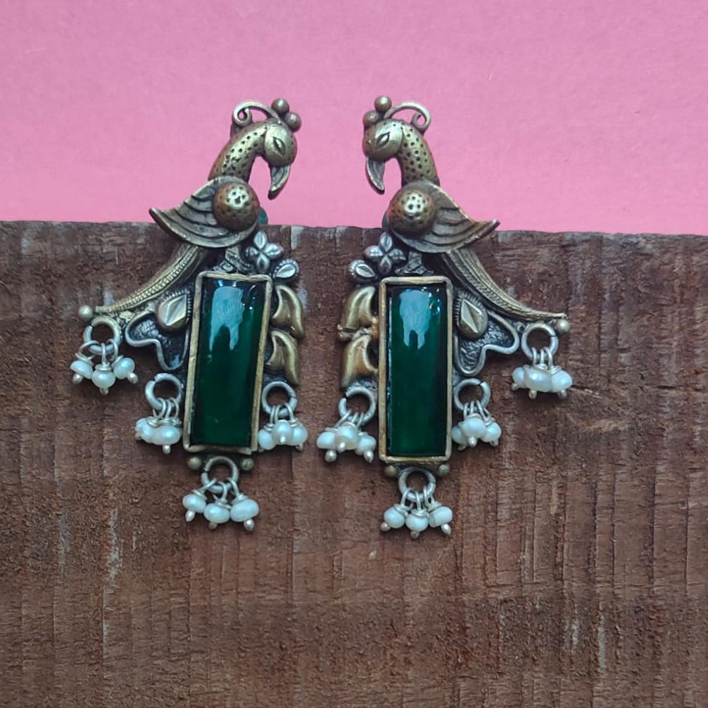 Pure 92.5 Silver Oxidized Earring -0259